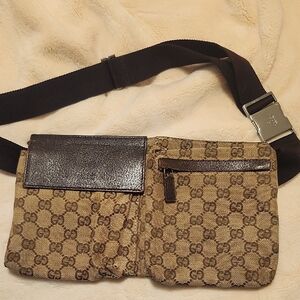 Luxury Monogram Brown Crossbody Belt Bag